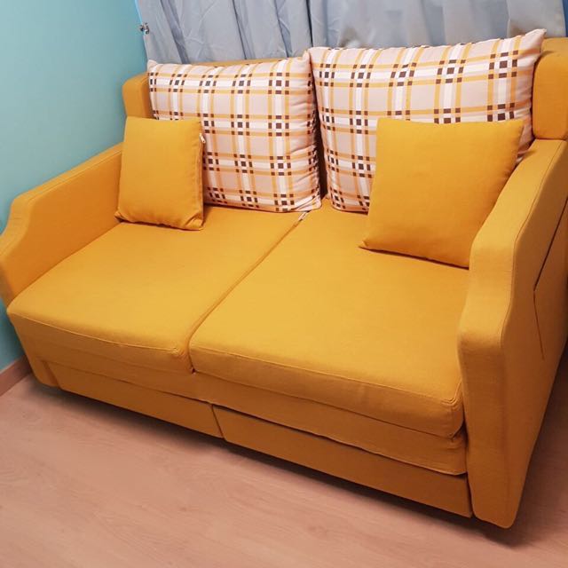 Yellow Sofa Bed Easy Conversion Furniture Sofas On Carou Photo