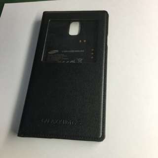 Samsung Note3 可Qi 原廠感應充電皮套/二手9成新