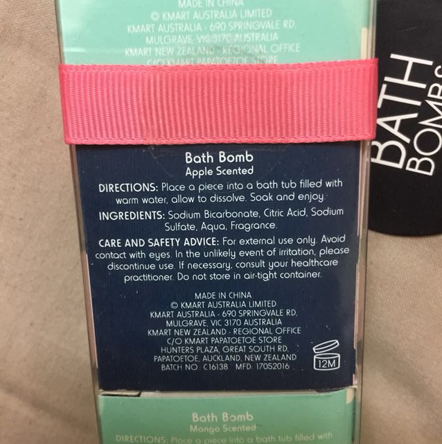 Australia KMart Bath Bombs gift set, Beauty & Personal Care, Bath
