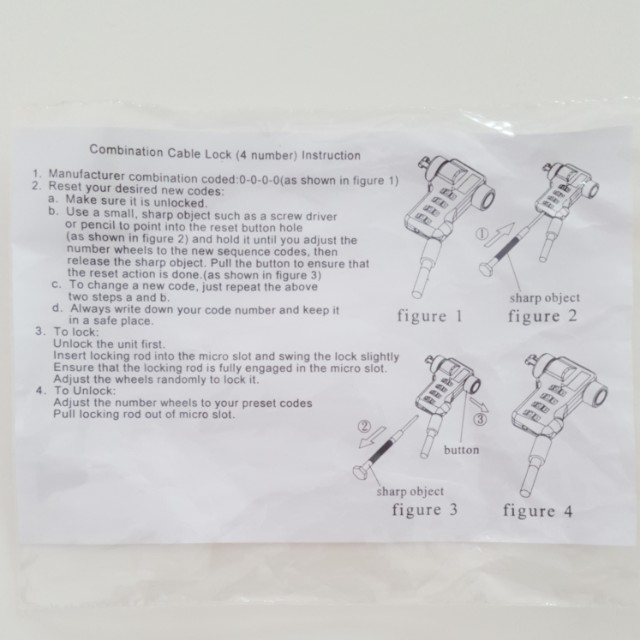 Combination Cable Lock (Category: Cables & Adaptors) located in Singapore. Submitted by sgserene (Listing ID 148062827, Image 2). Description: It comes with our Fujitsu laptop.