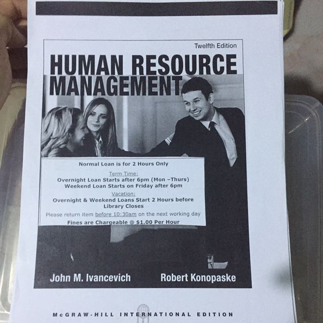 Human Resource Management 12th Edition Ivancevich Books Stationery Textbooks On Carousell