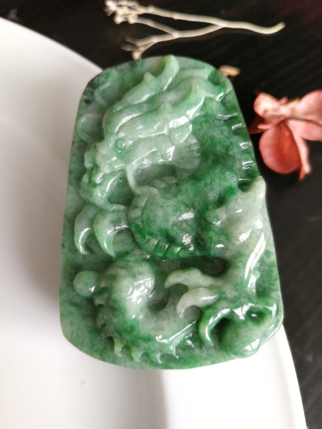 Imperial Green Type A Jadeite Jade Dragon Pendant Vintage - Imperial Jade Dragon Pendant Imperial Green Type A Jadeite Jade Dragon Pendant Vintage - Imperial Jade Dragon Pendant
