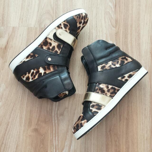 nappa leopard print trainers