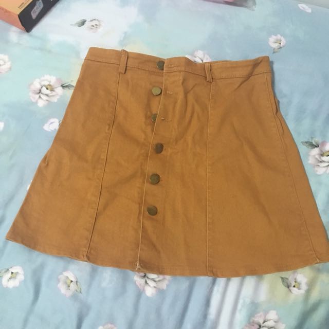 brown jean skirt