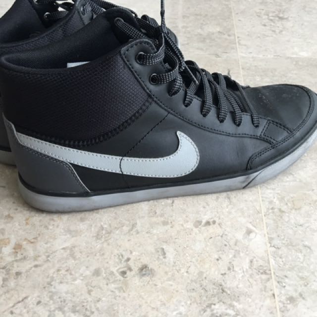 Nike Sneakers black Leather (high Cut 