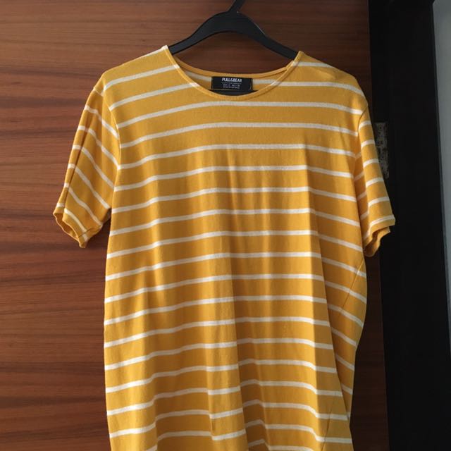 pull and bear yellow shirt