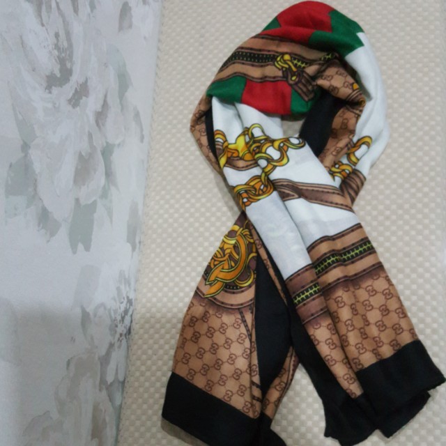 Scarf Gucci Kerudung Segiempat Fesyen Wanita Muslim Fashion Di