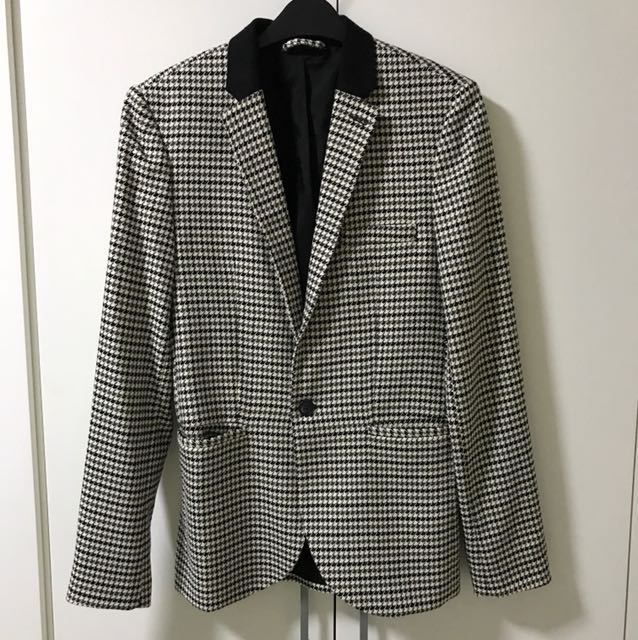 Topman houndstooth printed blazer, Men 