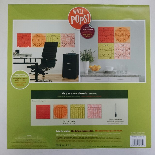WALL POPS DryErase Stick On Calendar (FREE), Furniture & Home Living