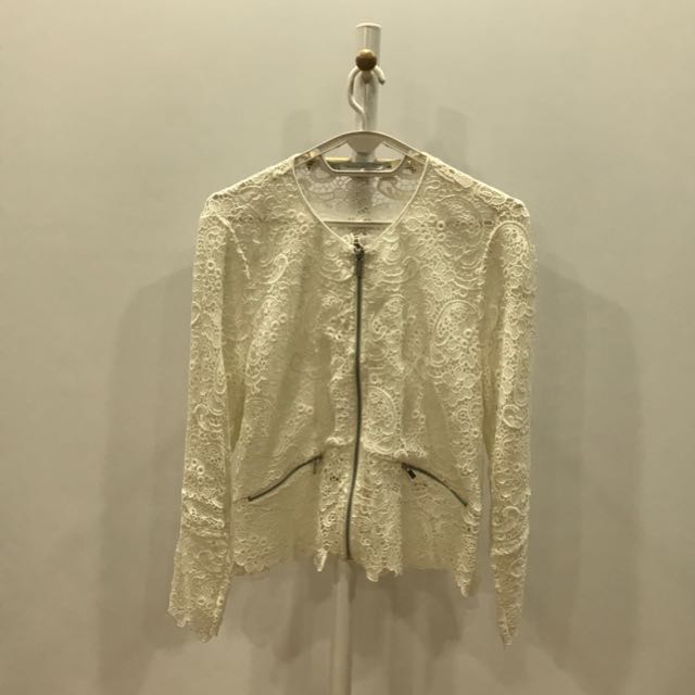 white lace jacket zara
