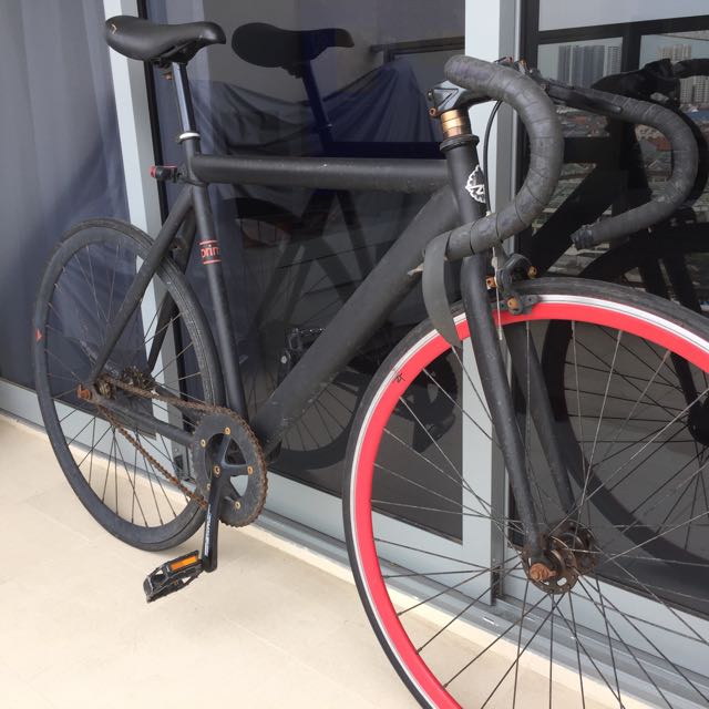 ZF Prime black red fixed gear bike