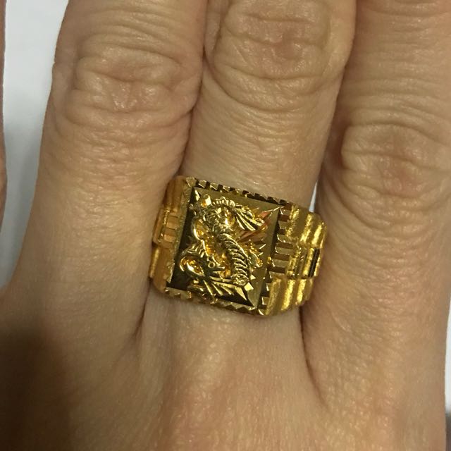 Mens gold dragon rings top