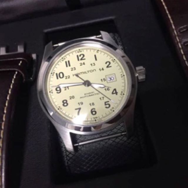 Authentic Hamilton Khaki Field Auto 42mm Cream Dial H70555523 with