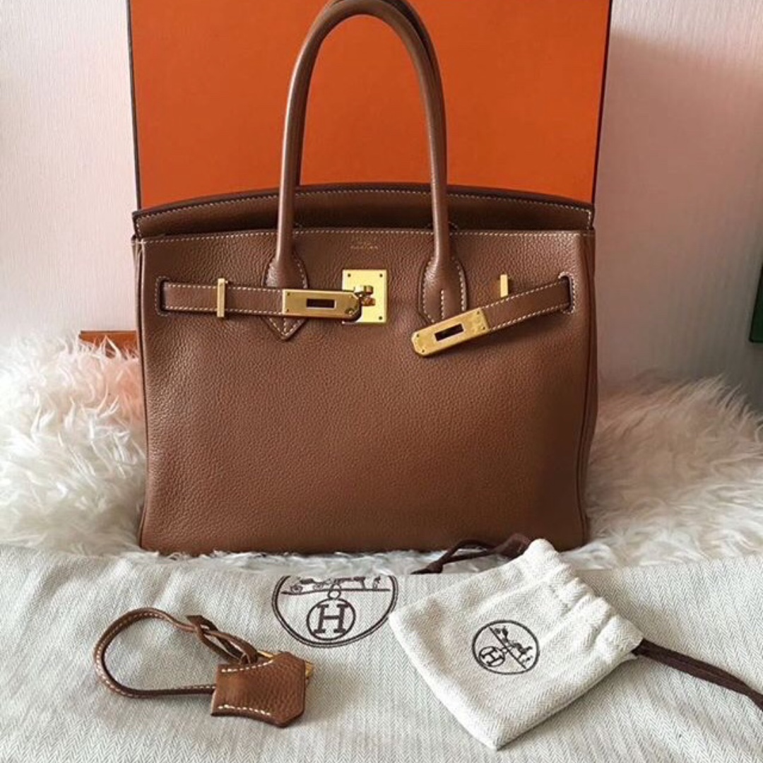 Hermes Birkin 30 in Togo Gold with GHW, Luxury, Bags & Wallets on Carousell