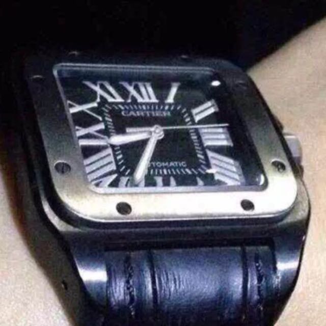 Cartier santos 100 outlet titanium black