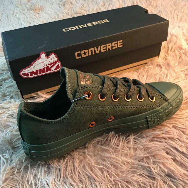 olive green converse womens