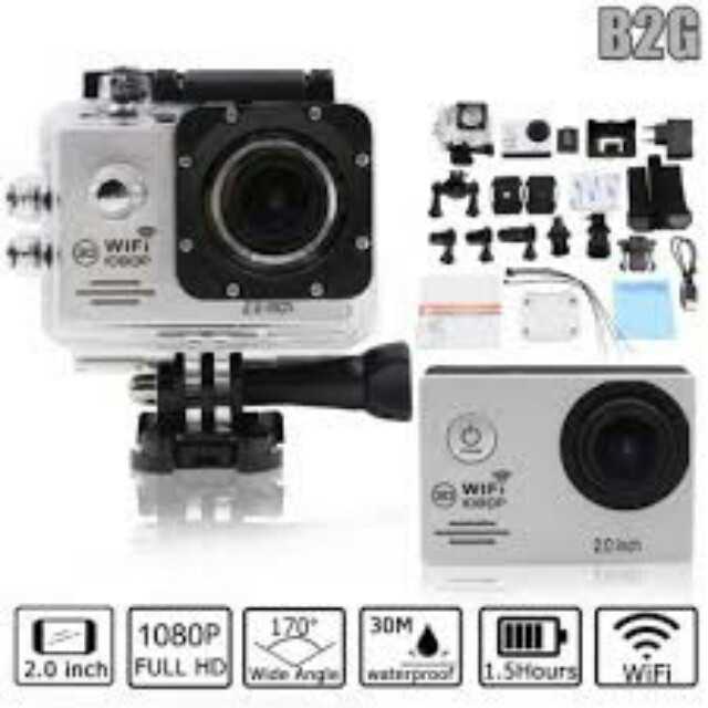 DBPOWER EX5000 2.0inch WIFI 14MP 1080P FHD Waterproof Sports Action Camera WHITE 