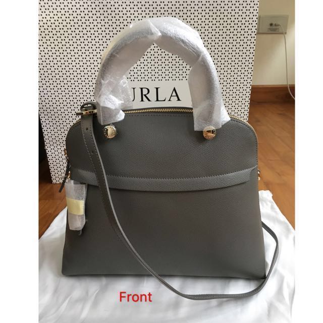 moeder Intrekking constante Furla-medium piper tote- grey/brown color, Luxury, Bags & Wallets on  Carousell
