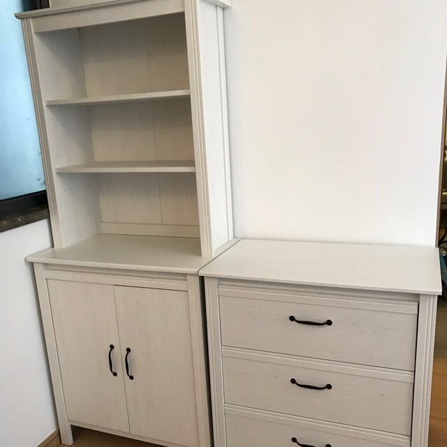 Ikea Brusali High Cabinet Chest Of 3 Drawers White Home