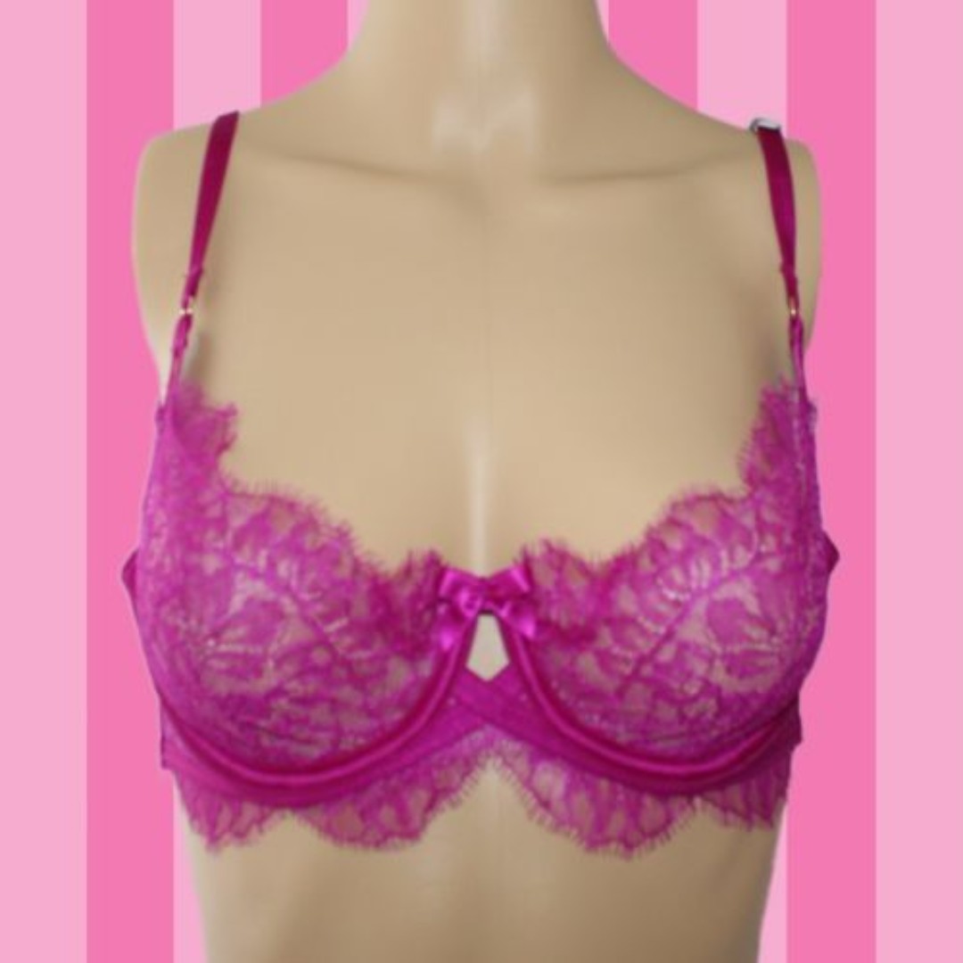 NWT PINK Victoria's Secret Unlined Bra Purple Women's Size 34C