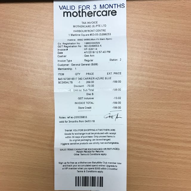 Mothercare Store Credit Voucher Entertainment Gift Cards Vouchers On Carousell