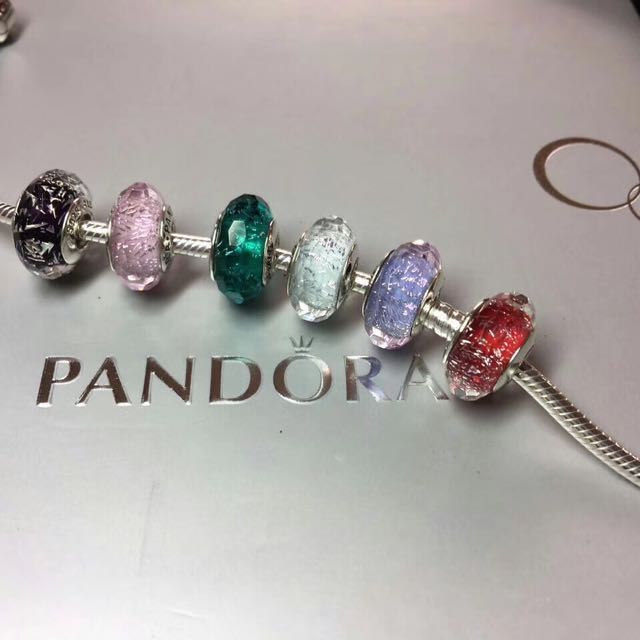 pink and green pandora charm