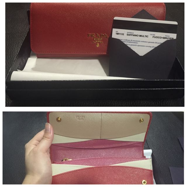 Prada saffiano multicolor wallet discount