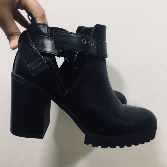 Pull&bear high sales heeled leather boot