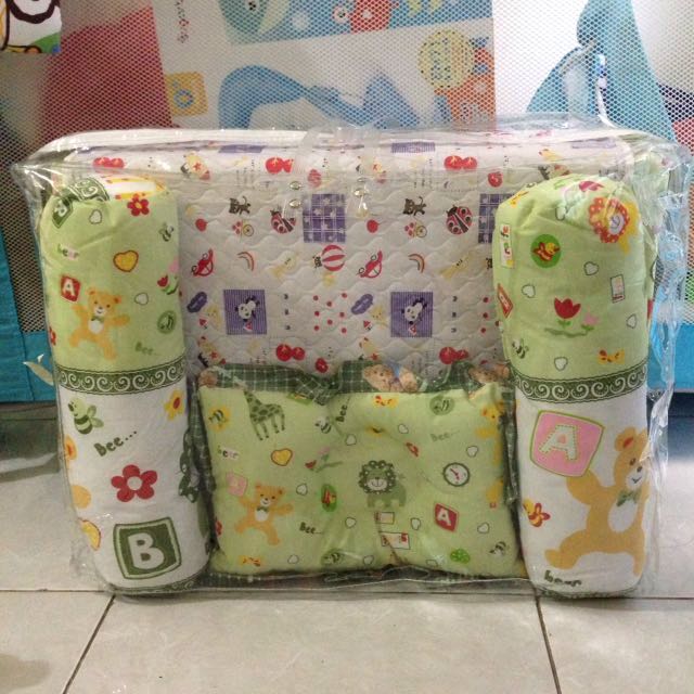 Set Kasur Bantal Guling Perlak Ompol Bayi Warna Hijau Bayi Anak