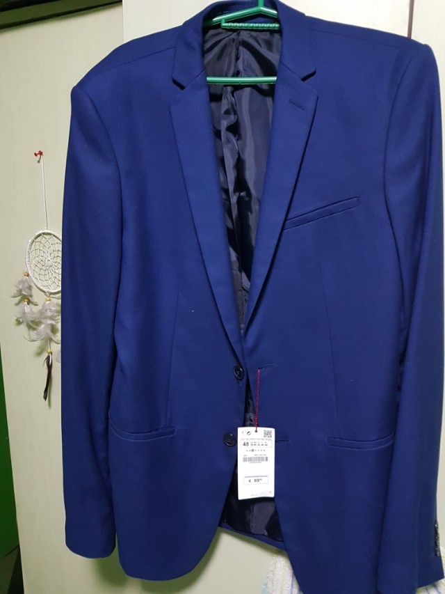 Zara slim fit navy blue suit men, Men's Fashion, Coats, Jackets and ...