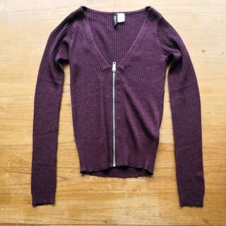 NEW Purple zippered top/Cardigan