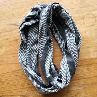 Wooly striped wrap scarf