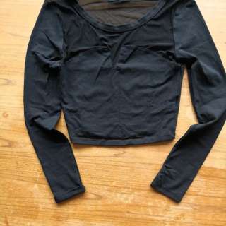 AS NEW Black Top with Mesh sections Size 10