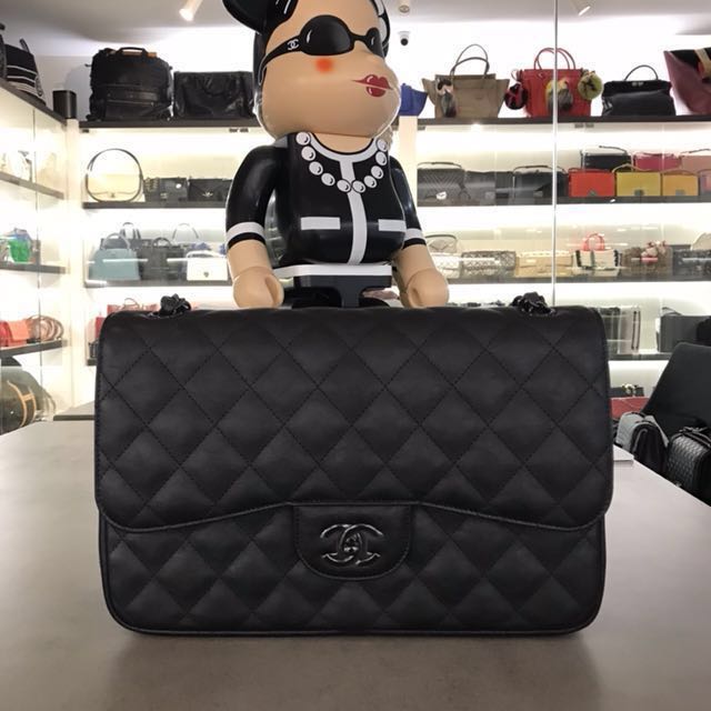 Chanel Classic Jumbo Flap SO BLACK, Luxury, Bags & Wallets on Carousell