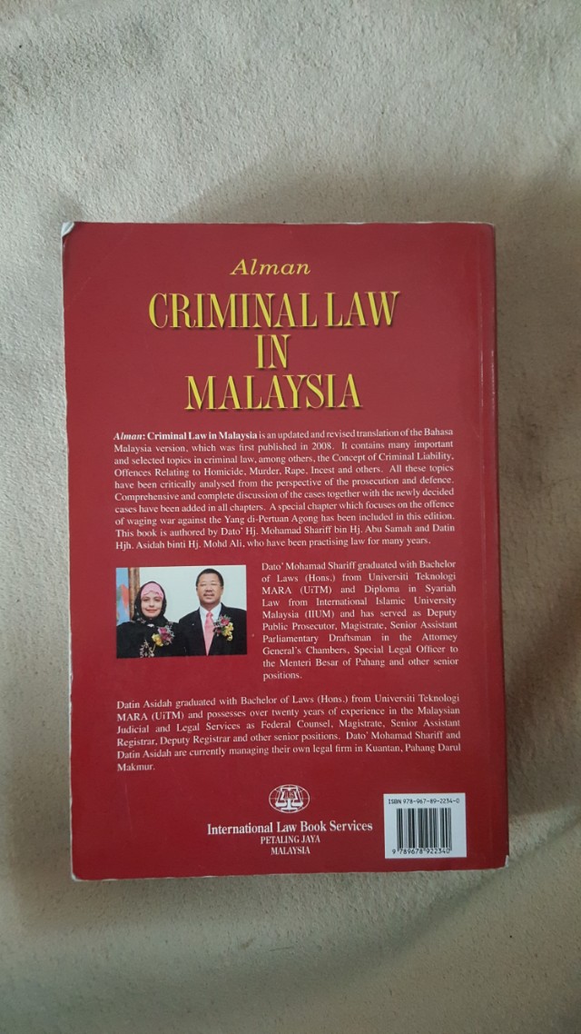 Criminal Law Text Book Books Stationery Books On Carousell