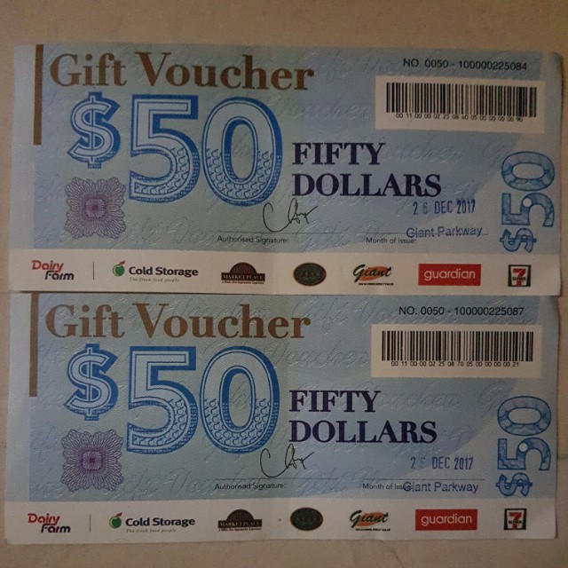 Gift Voucher SGD100 for Cold storage , Market Place , Giant , Guardian
