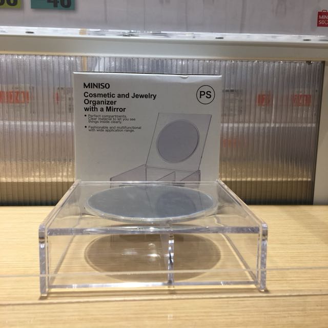Miniso Cosmetic Jewelry Organizer With A Mirror Everything Else Miniso Cosmetic Jewelry Organizer