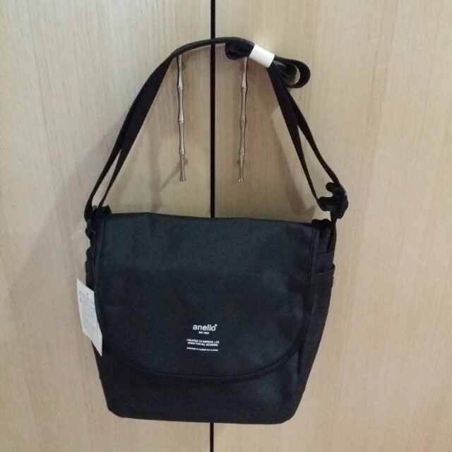 anello logo print messenger bag
