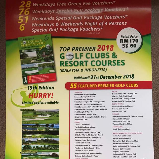 TOP Premier - Golf Voucher Booklet 