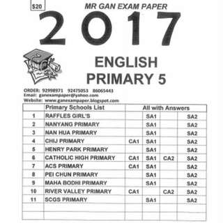 <Softcopy> Primary 5 2017 Top School Exam Papers