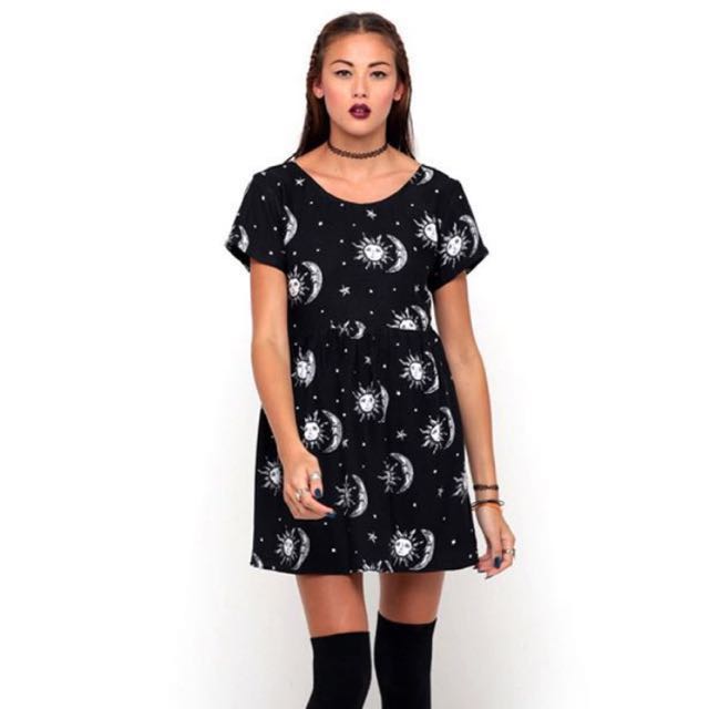 black sun and moon dress