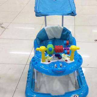 Color:green blue red pink  baby cart 2in1 music sun umbrella