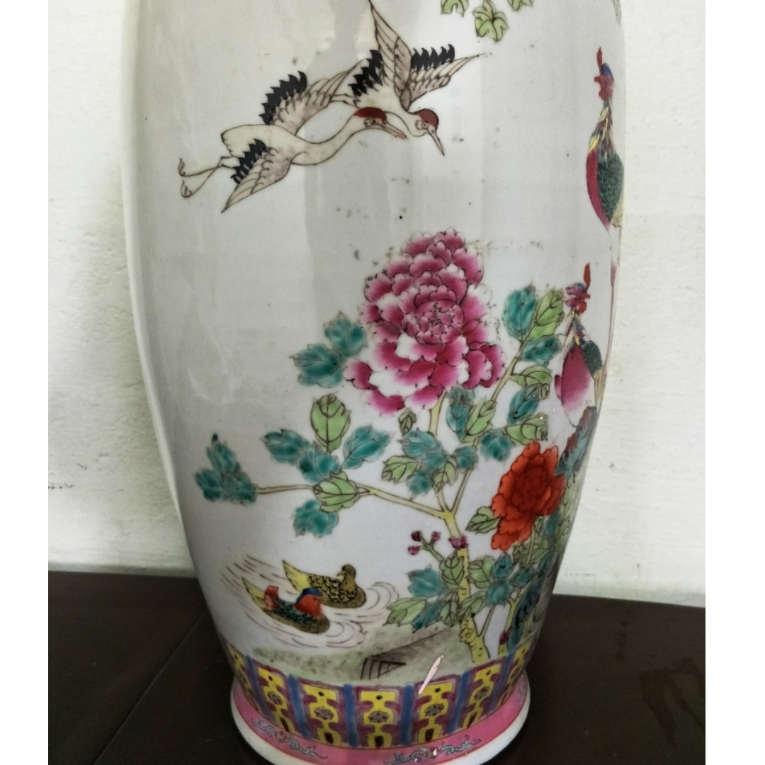 60's -70's of hundred birds towards Phoenix big vase, the bottom 