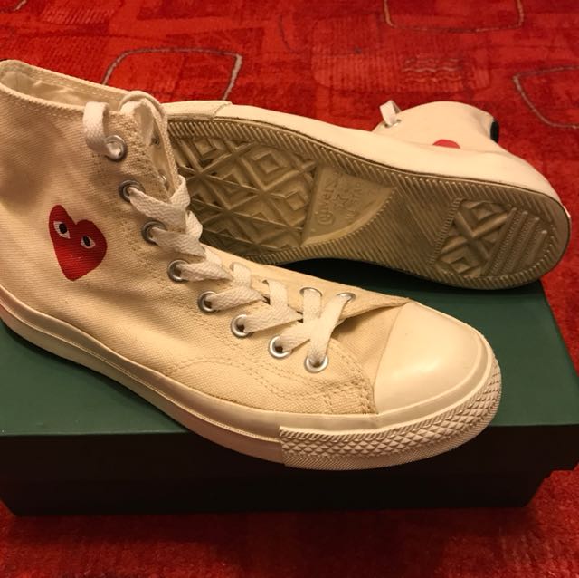 川久保玲 all star 白色高筒帆布鞋