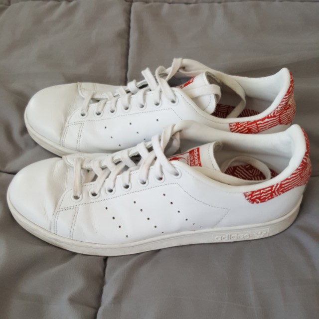 ADIDAS STAN SMITH WHITE/RED SHOES 