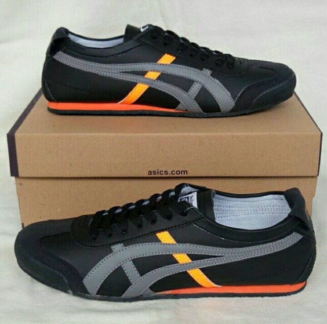 Asics Tiger Onitsuka Black Grey Yellow Orange Olshop Fashion Olshop Wanita On Carousell