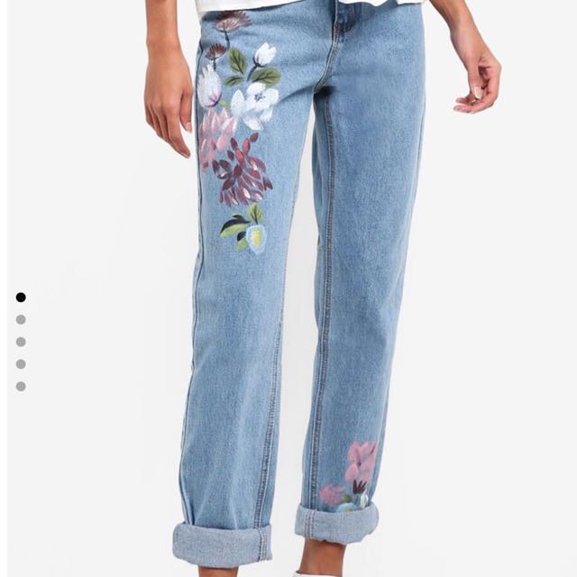 Glamorous Floral Painted Jeans