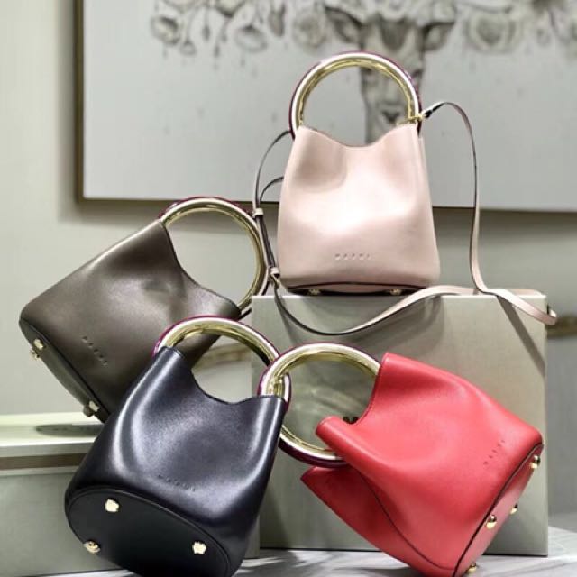 marni pannier leather bucket bag