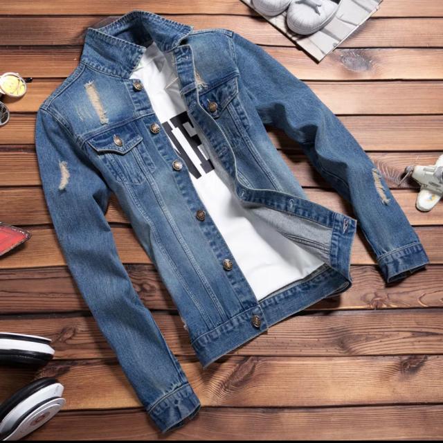 Men Ripped Denim Jacket Oversized Denim s Jeans Jackets Fashion Dope Kanye West Style Justin Bieber Swag Hip hop Korean Cool