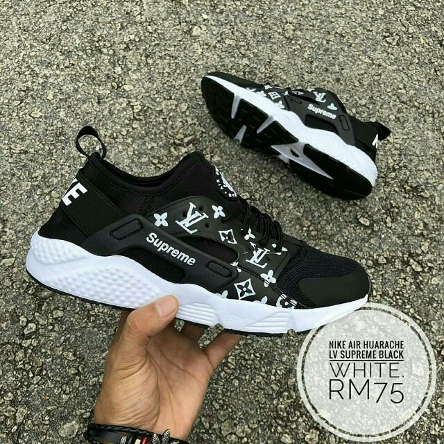 Nike huarache 2024 lv supreme black